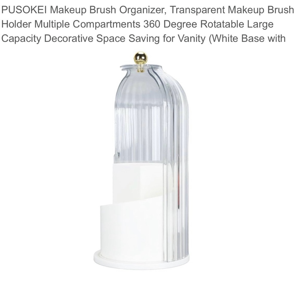 Transparent Makeup Brush Organizer with Gold Accent - Picture 6 of 8